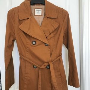Old navy brown Khaki trench coat / pea coat